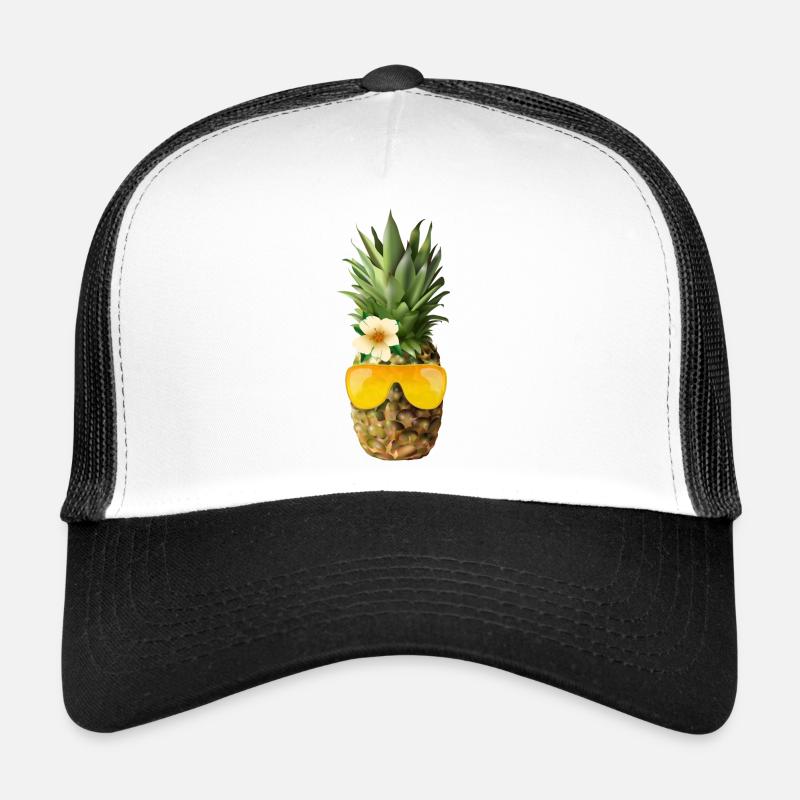 Ananas mit goldenem Brillengestell Trucker Cap