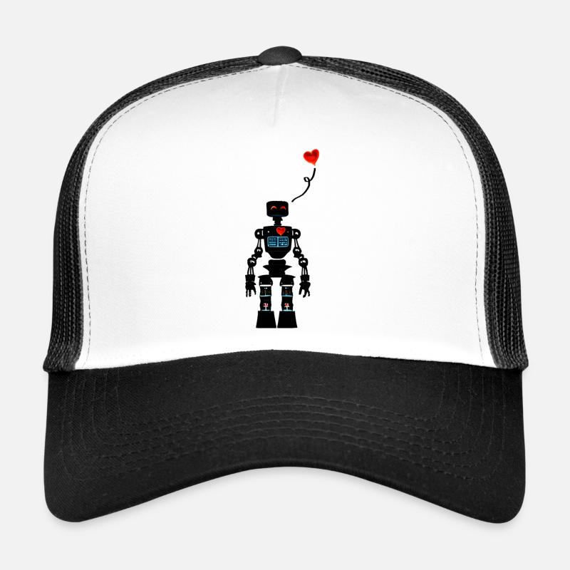 Liebender kleiner Roboter - Trucker Cap - Weiß/Schwarz