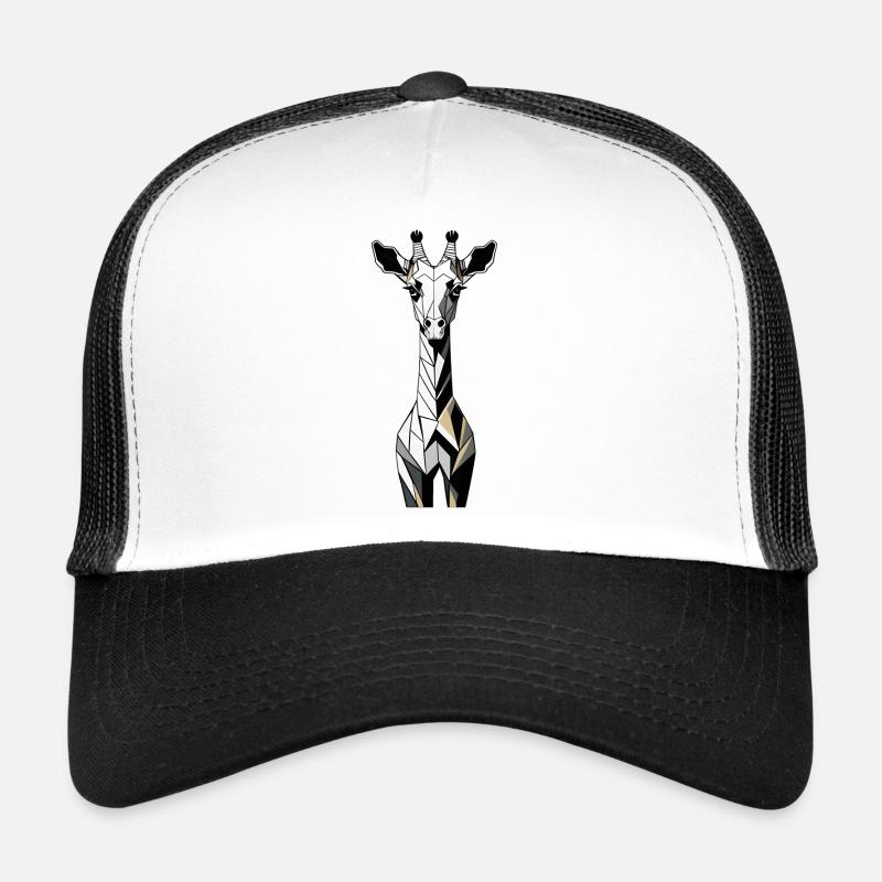 Geometric Giraffe - Trucker Cap - white/black