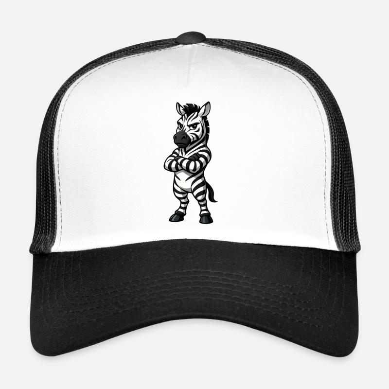 Cooles Zebra Selbstbewusst Cartoon Gelassen Trucker Cap