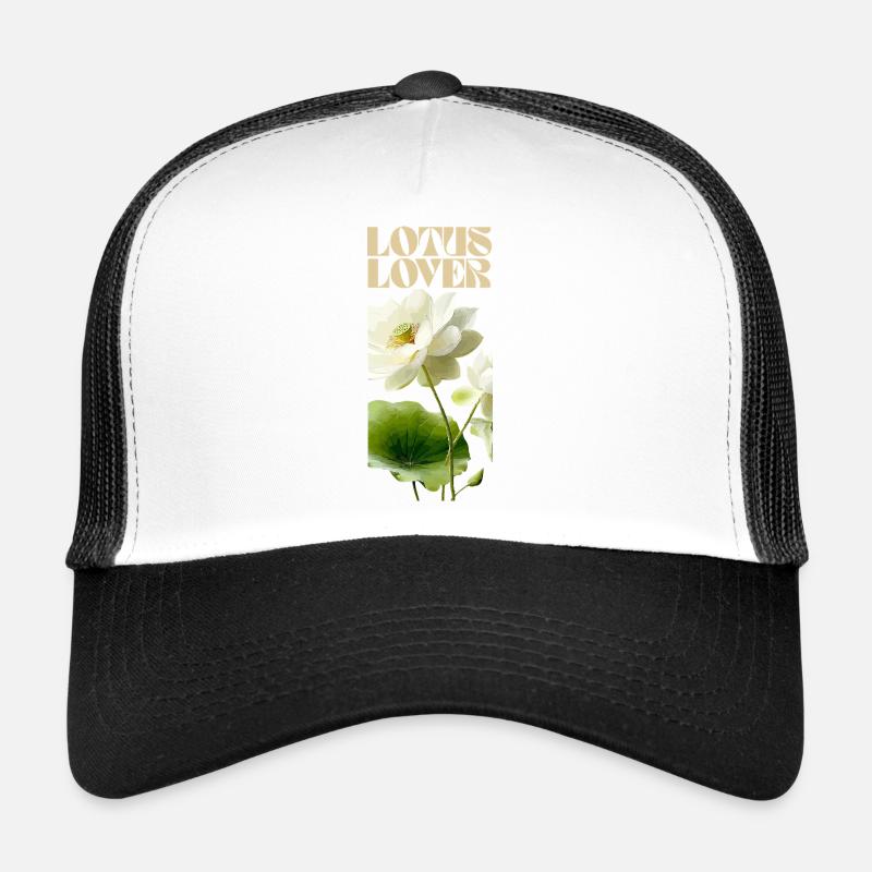 Lotus blanc amour illustration botanique Casquette trucker 