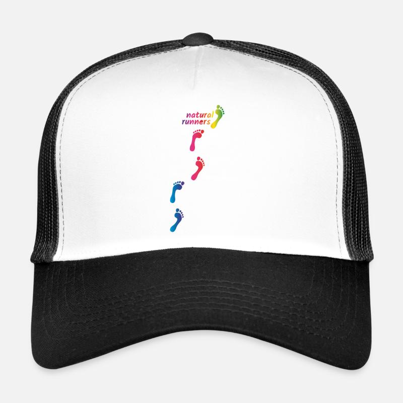 Rainbow Footprints - go barefoot through life - Trucker Cap - white/black