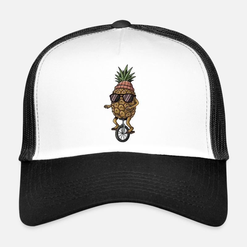 Cool Pineapple Rides Unicycle Vibes Trucker Cap