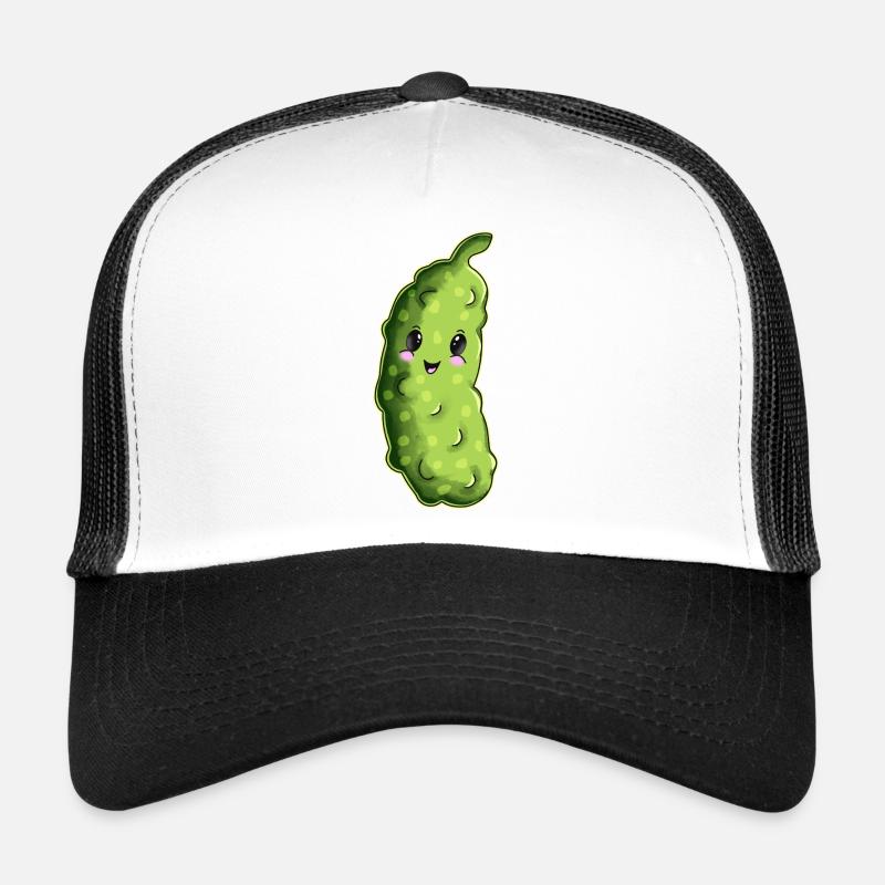 Cuddly Cucumber Cartoon Trucker Cap