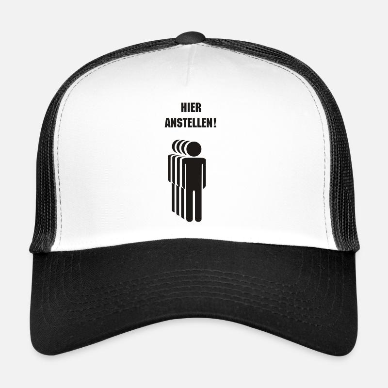 anstellen - Trucker Cap - Weiß/Schwarz