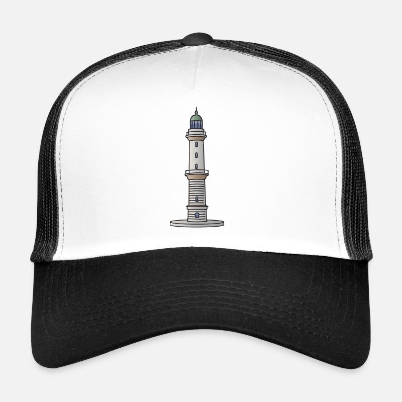 Leuchtturm Warnemünde Rostock c - Trucker Cap - Weiß/Schwarz