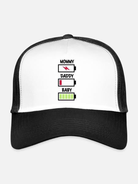 Mommy Daddy Baby Battery - Trucker Cap - white/black