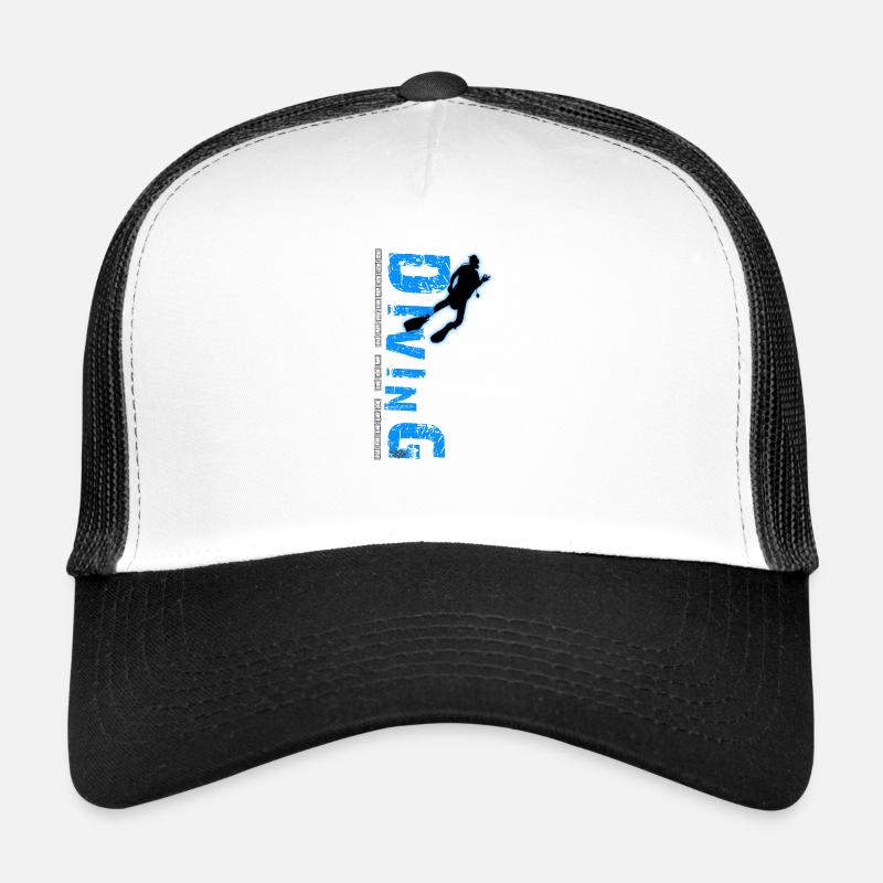 Diving - protects the reefs - Trucker Cap - Weiß/Schwarz