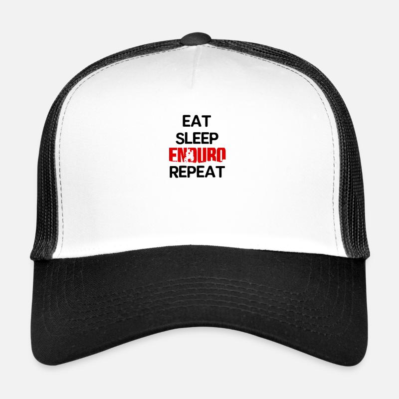Enduro Eat sleep repeat - Trucker Cap - white/black