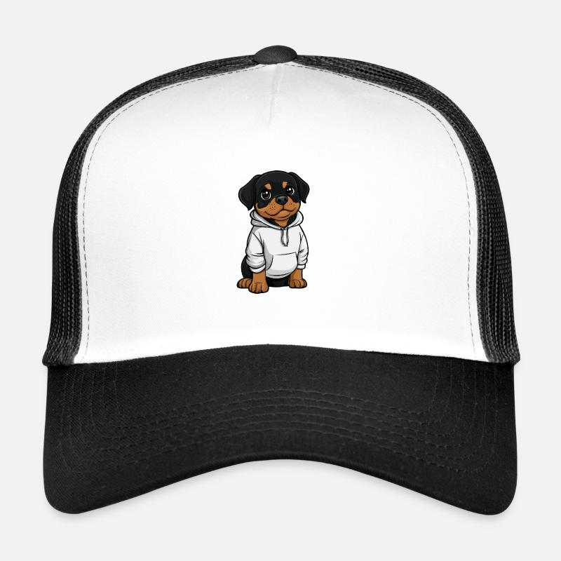 Rottweiler Dog Funny - Trucker Cap - white/black