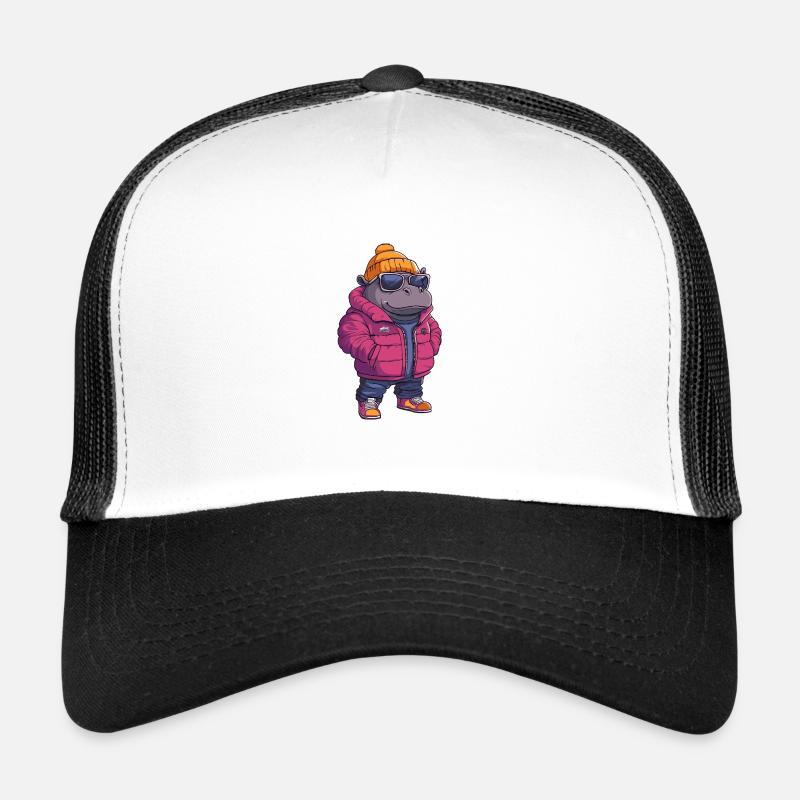 hippopotame bande dessinée cool Casquette trucker 