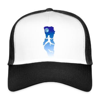 Escalade de nuit - Casquette trucker  - blanc/noir - Devant