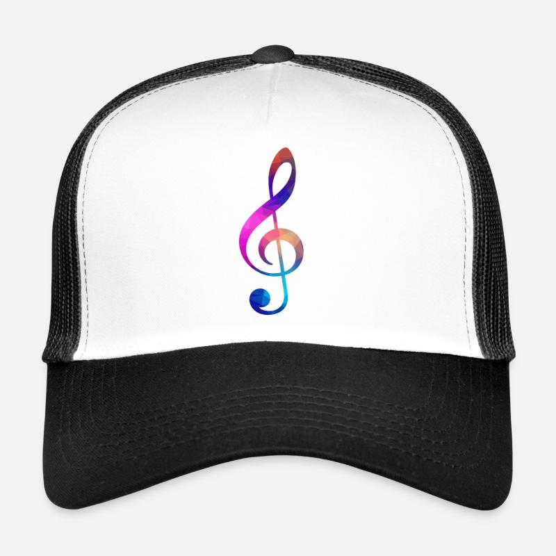 Bunter Violinschlüssel - Trucker Cap - Weiß/Schwarz