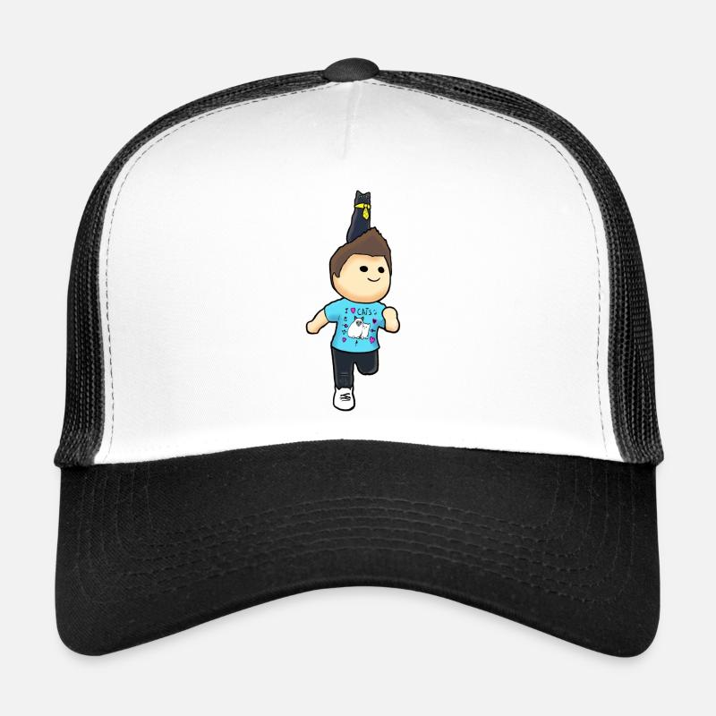 Cute Denis and Cat cartoon Trucker Cap