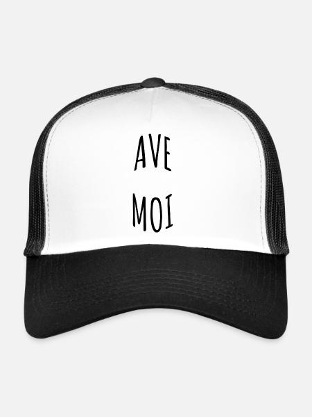 Tshirt ave moi, Tshirt humoristique - Casquette trucker  - blanc/noir - Devant