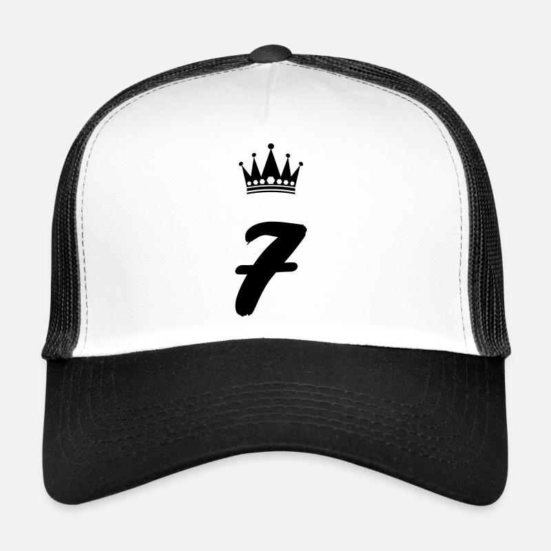 7 Couronne - Casquette trucker  - blanc/noir