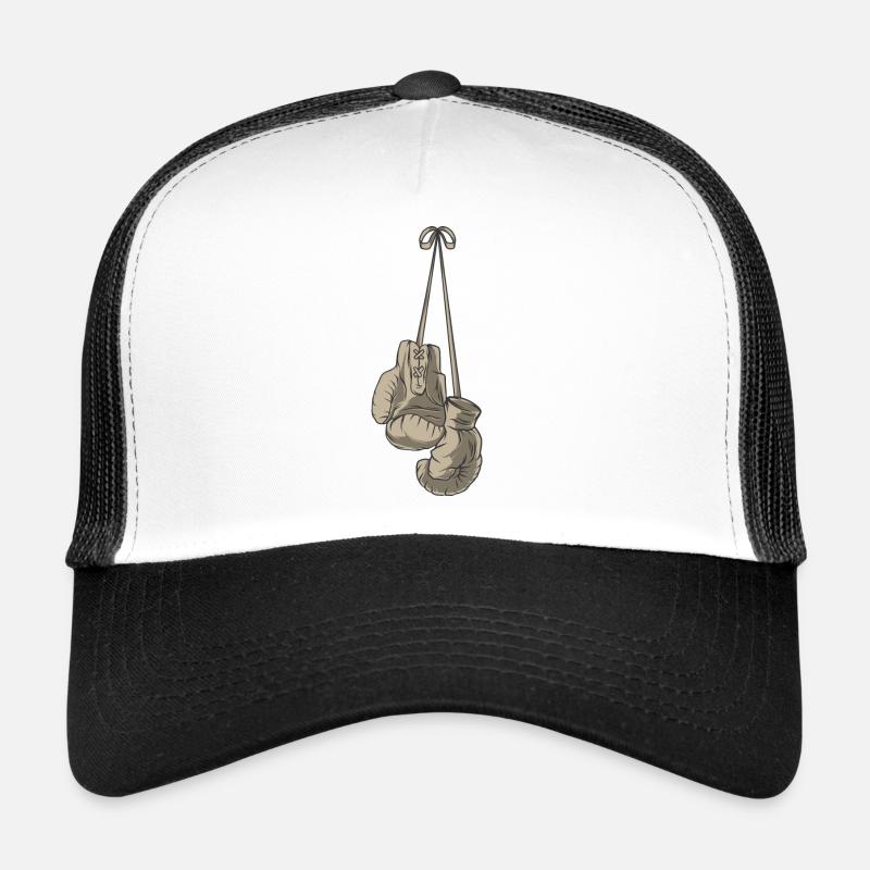 Boxhandschuhe - Trucker Cap - Weiß/Schwarz