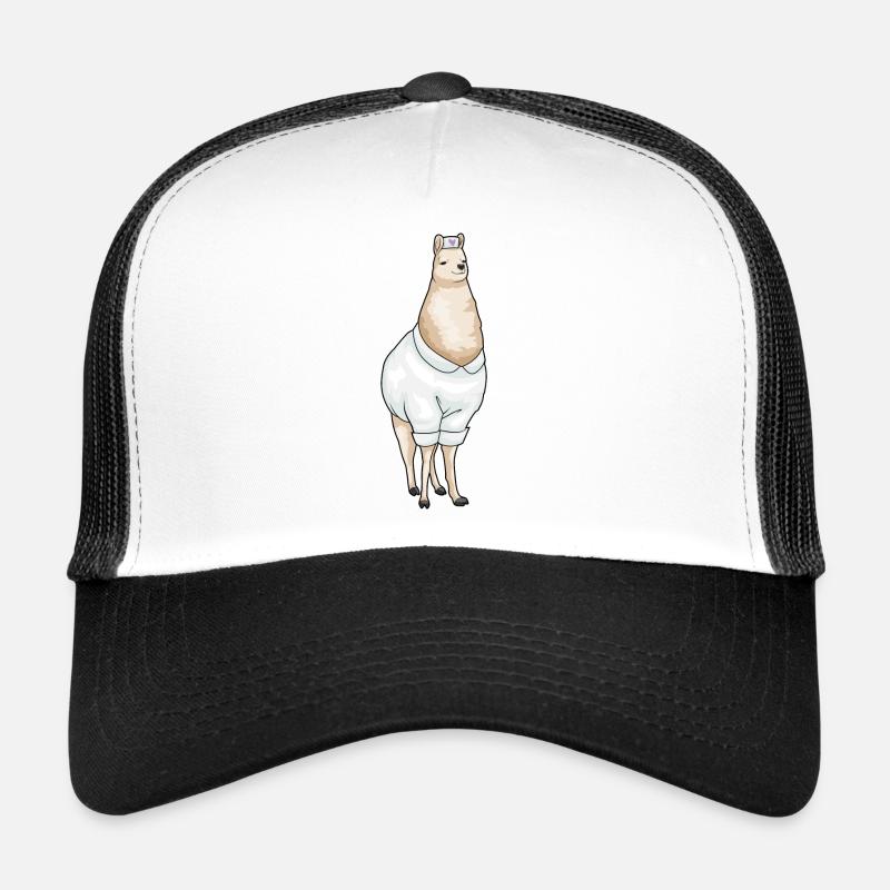 Cœur d’infirmière de Lama - Casquette trucker - blanc/noir