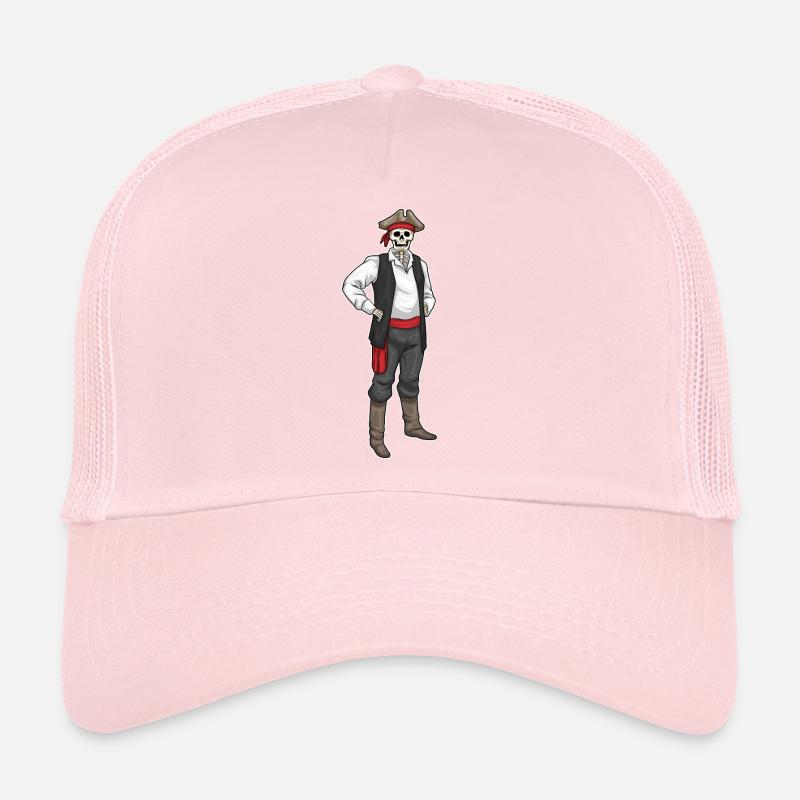 Skeleton Halloween Pirate Trucker Cap