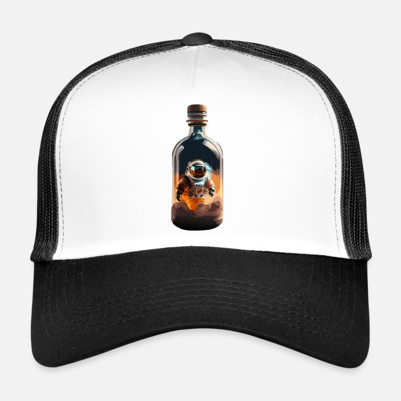 Astronaut in Bottle – Desert Lights - Trucker Cap - white/black