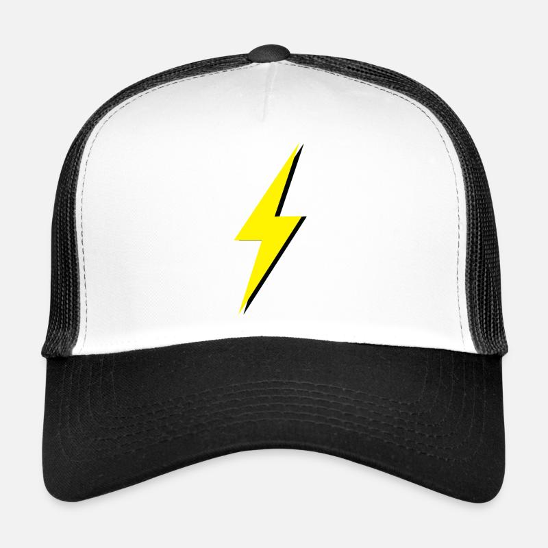 Yellow and black lightning bolt Trucker Cap