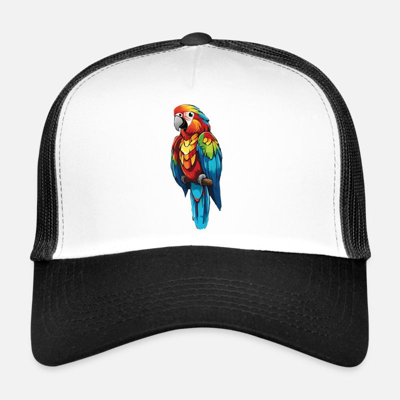 papagei - Trucker Cap - Weiß/Schwarz