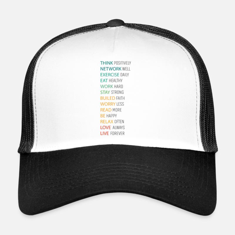 THINK POSITIVE - Casquette trucker - blanc/noir