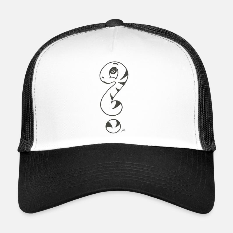 Question mark snake - Trucker Cap - white/black