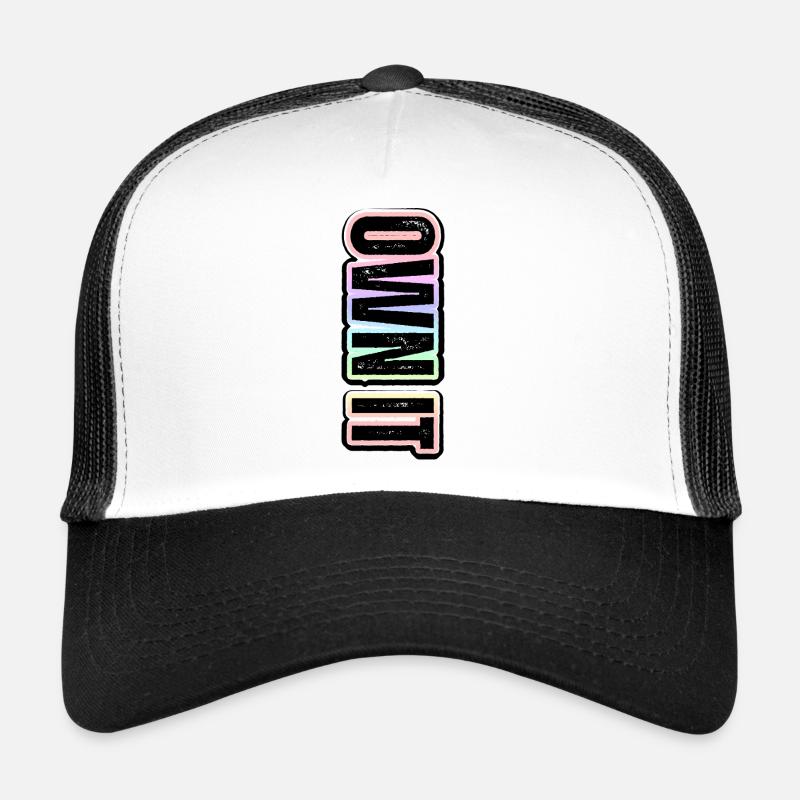 OWN IT – pastellfarbene Beschriftung mit Botschaft Trucker Cap