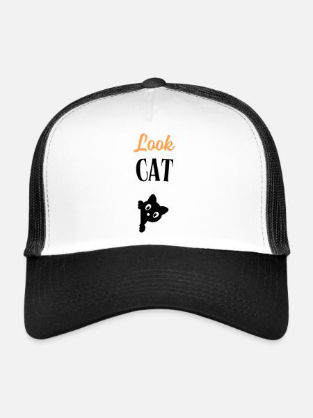 Look Cat - Casquette trucker - blanc/noir - Devant