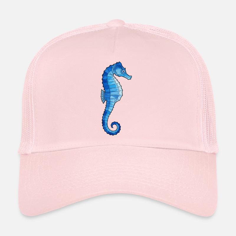 Hippocampe polygone bleu Casquette trucker 