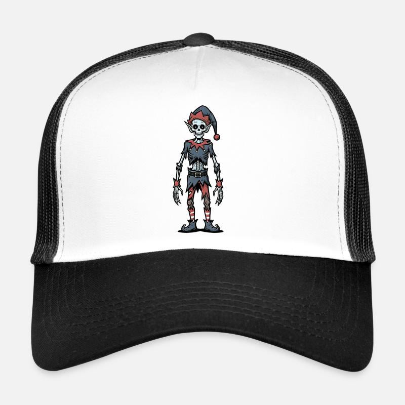 Creepy Christmas Zombie Skeleton Gnome Gothic Trucker Cap