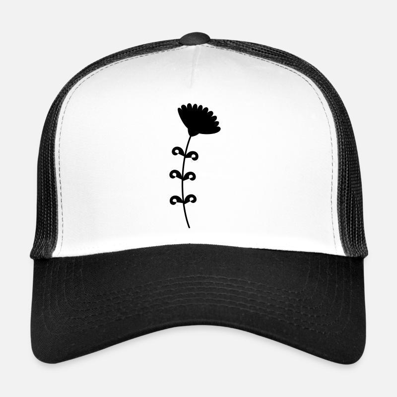 Fleur - Casquette trucker  - blanc/noir