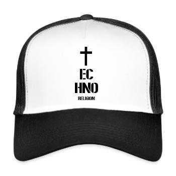 Techno - techno music - techno religion - Trucker Cap - white/black - Front