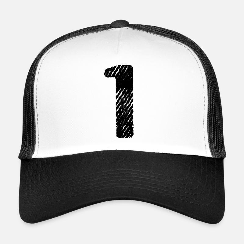 1 number jersey - Trucker Cap - white/black
