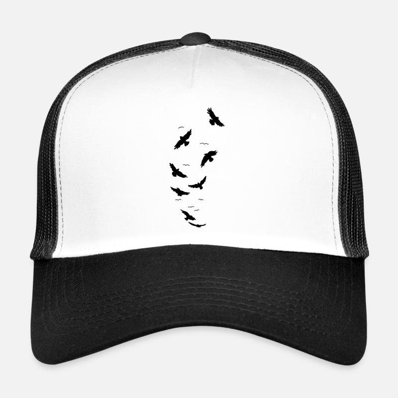 Raben Vögel Fliegen - Trucker Cap - Weiß/Schwarz
