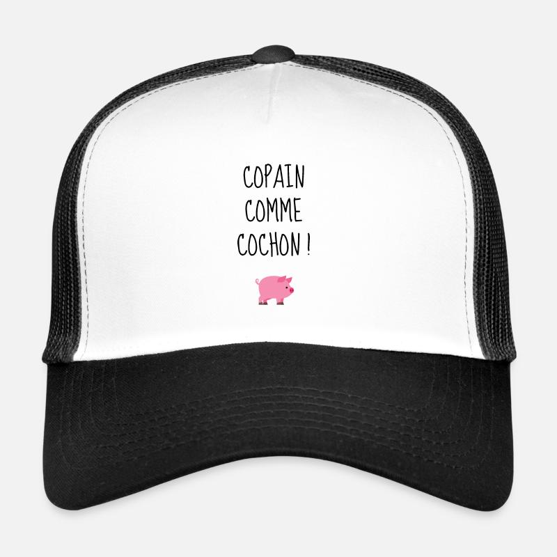 Copain comme cochon ! Les Bronzés font du ski - Casquette trucker  - blanc/noir