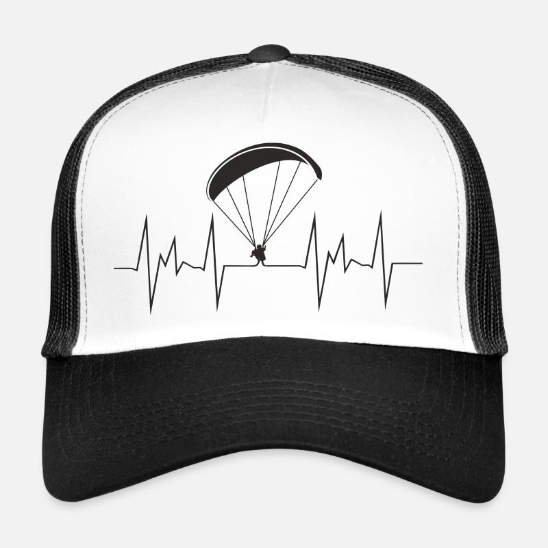 heartbeat paragliding - Trucker Cap - white/black