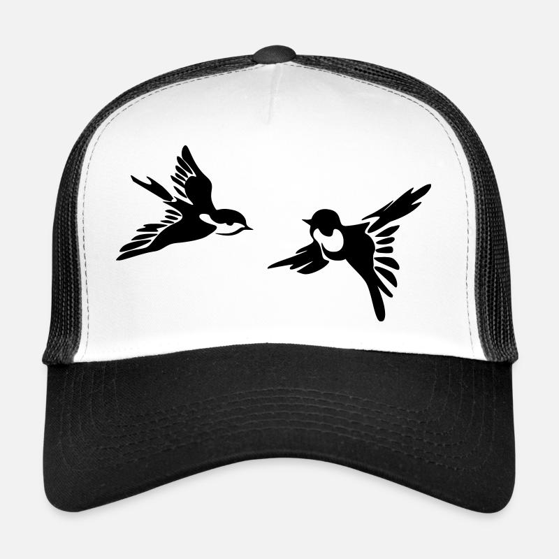 Vögel - Trucker Cap - Weiß/Schwarz