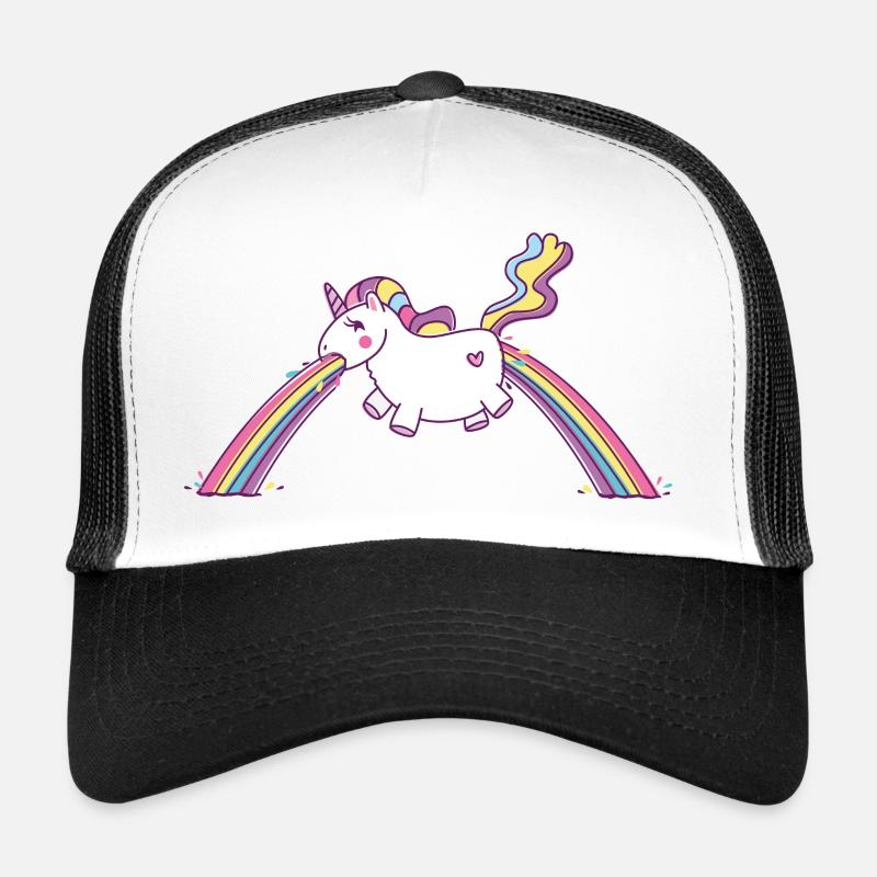 Kotzendes Einhorn, Regenbogen Kotze Trucker Cap