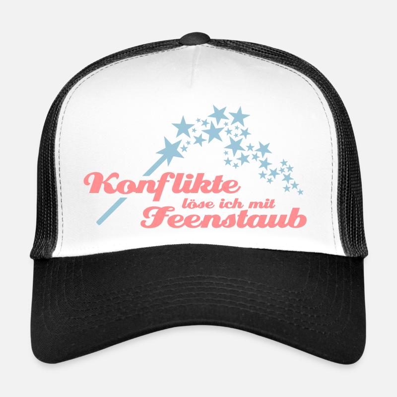 I resolve conflicts with fairy dust - Trucker Cap - white/black