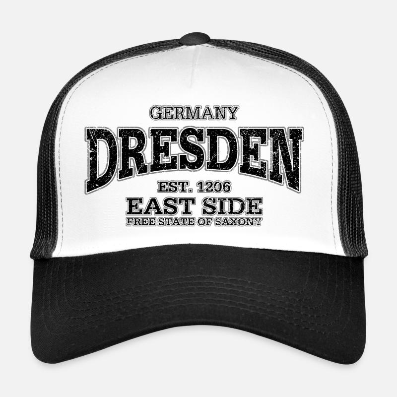 Dresden (black oldstyle) - Trucker Cap - white/black
