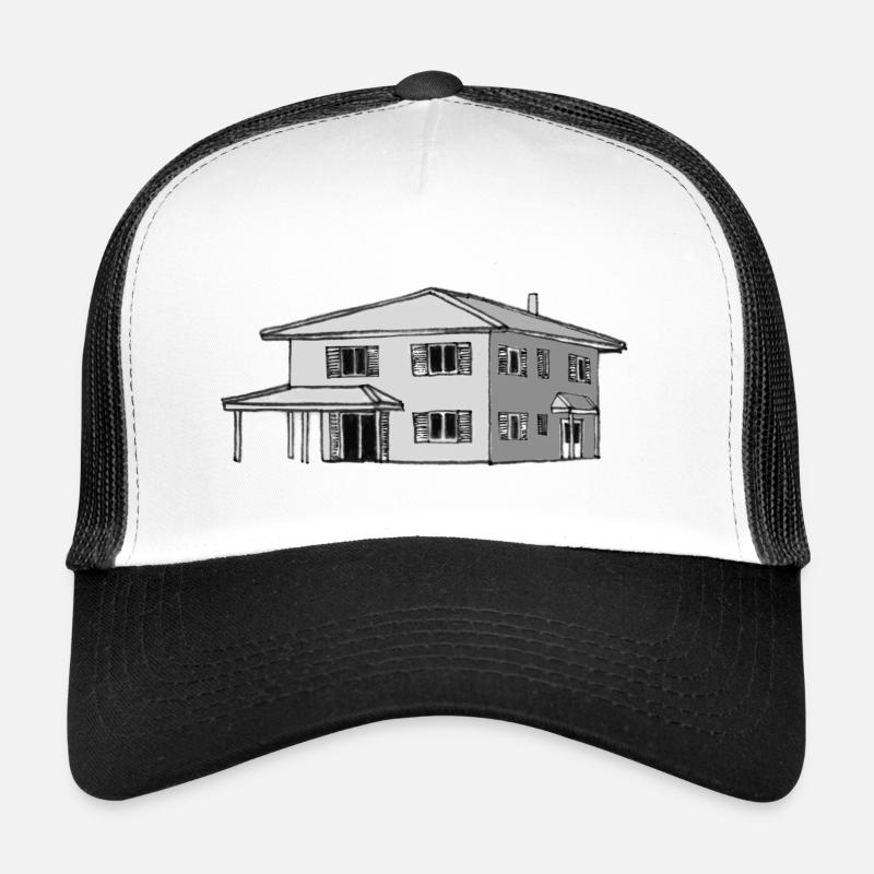 Maison Toscane Architecte moderne dessiné à la main Casquette trucker 