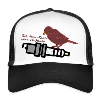 Spatz Aufgabe - Trucker Cap - Weiß/Schwarz - Vorne