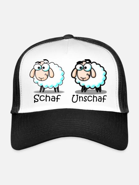 mouton - Casquette trucker  - blanc/noir - Devant