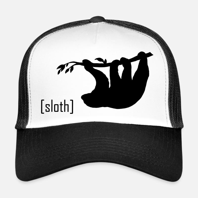 faultier__schwarz - Trucker Cap - Weiß/Schwarz