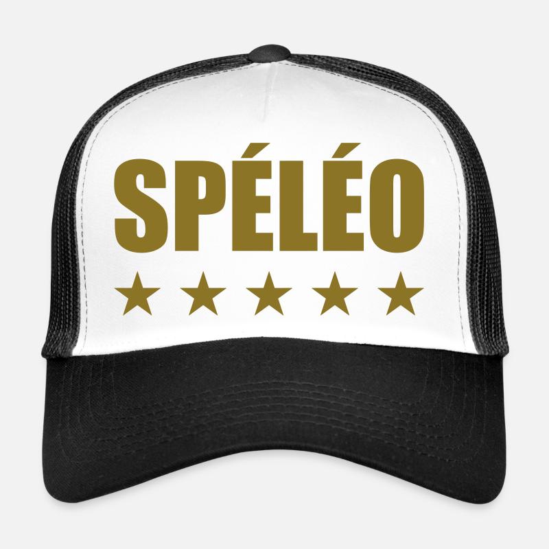 Spéléo - Casquette trucker  - blanc/noir