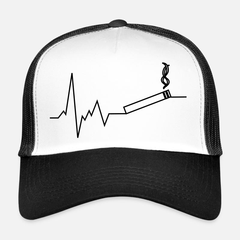 heartbeat smoking Trucker Cap