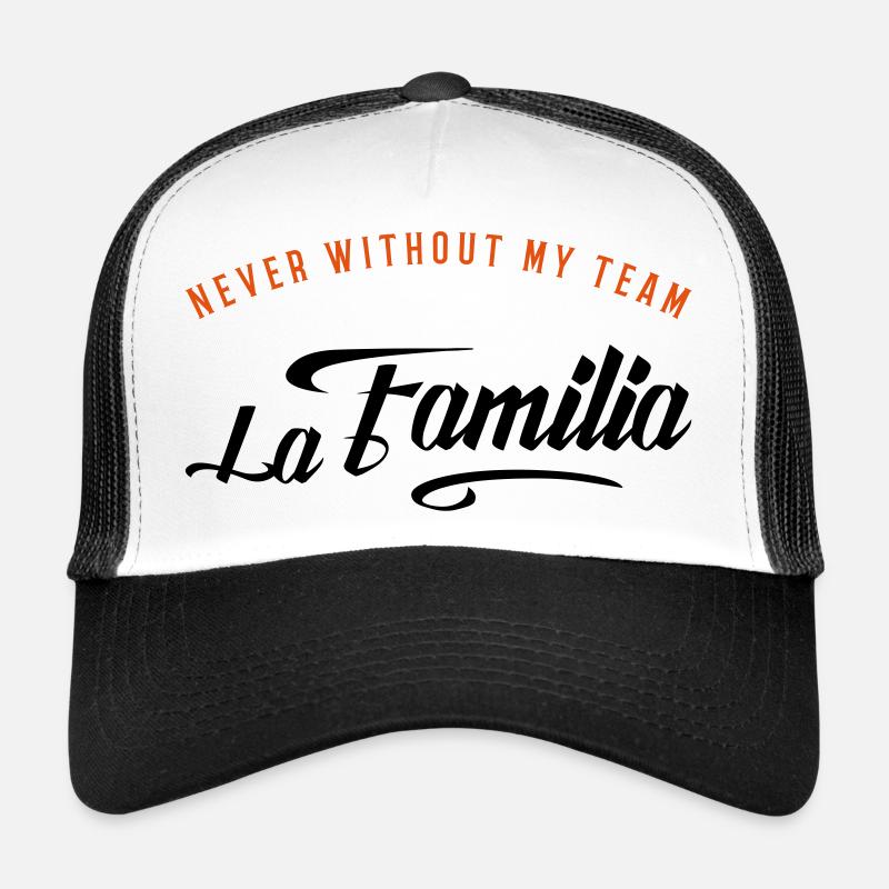 never without my familia Trucker Cap