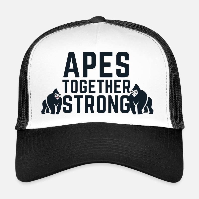 Apes Together Strong Meme Beste Freunde Geschenk - Trucker Cap - Weiß/Schwarz